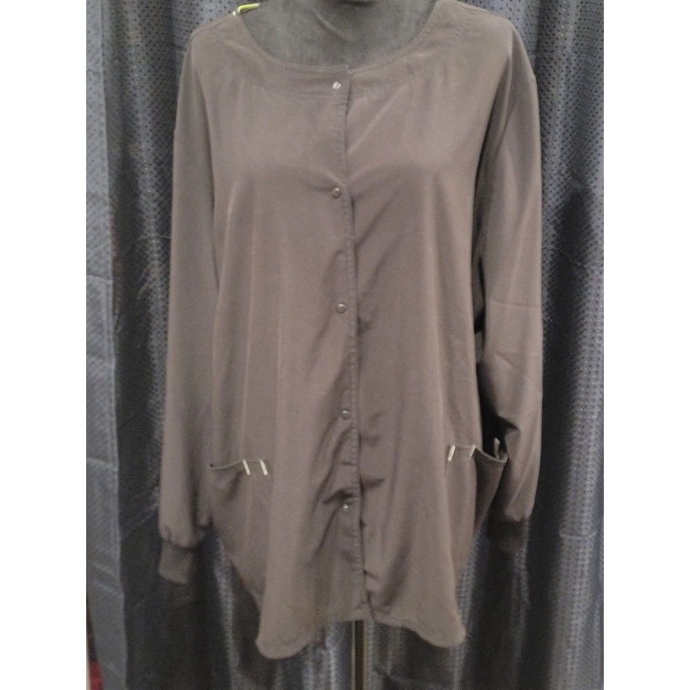 Scrubstar Womens 3XL Black Snap Front Warm Up Scrub Jacket Ethical Fabric‎